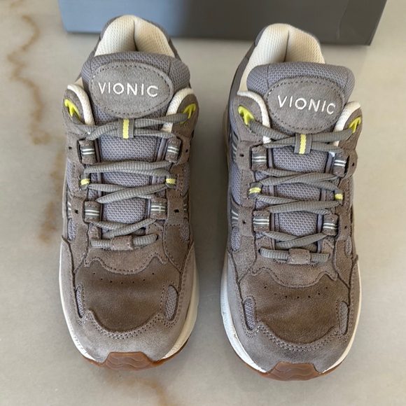 Vionic Taupe and Lemon Sneakers - Picture 2 of 9